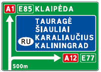 601 Išankstinė krypčių rodyklė
